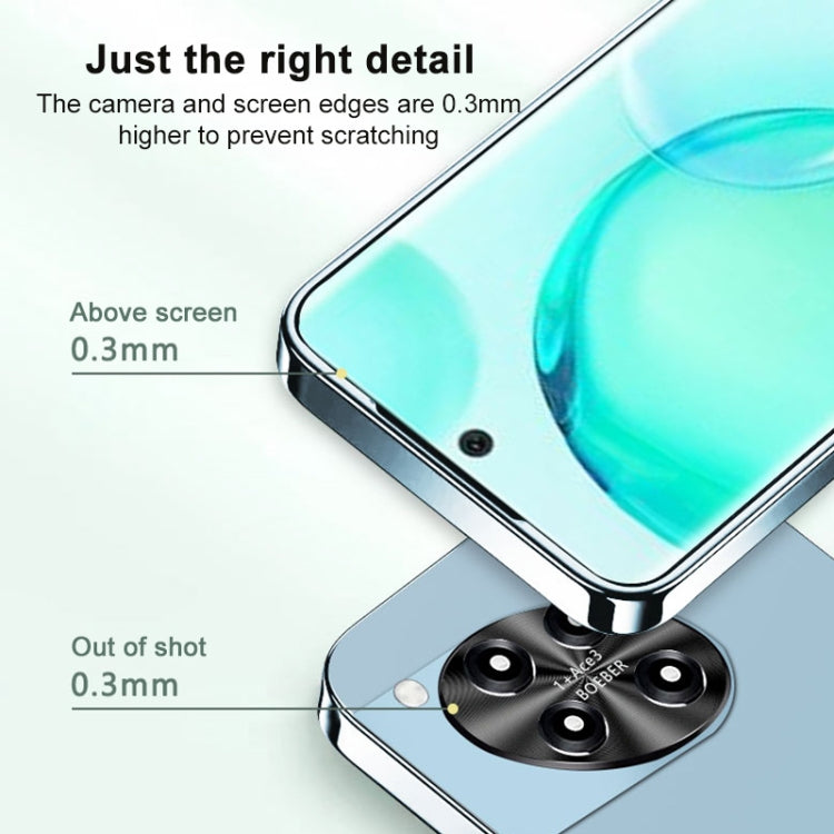 Funda Acrílica Esmerilada con Galvanoplastia para OnePlus Ace 5 Pro (Blanco Plateado)