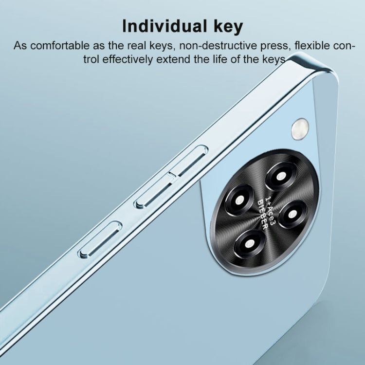Funda Acrílica Esmerilada con Galvanoplastia para OnePlus Ace 5 Pro (Blanco Plateado)