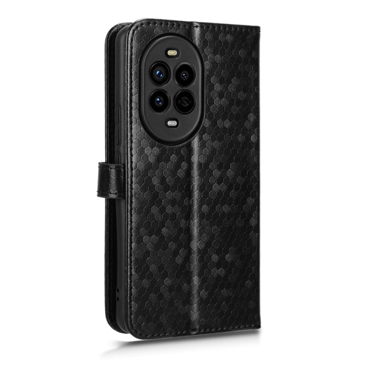 Funda de Cuero con Textura de Puntos de Panal para Huawei Nova 13 Pro 5G (Negra)