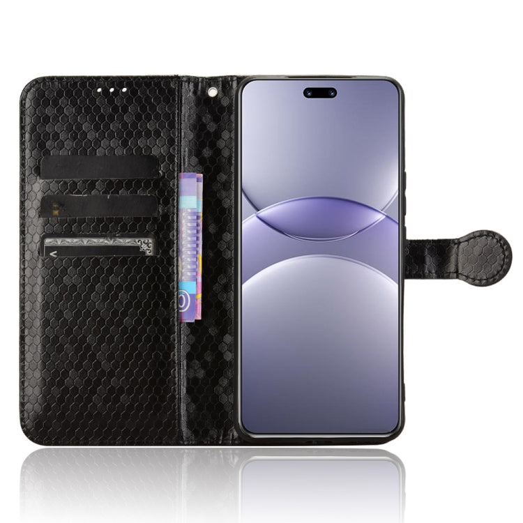 Funda de Cuero con Textura de Puntos de Panal para Huawei Nova 13 Pro 5G (Negra)
