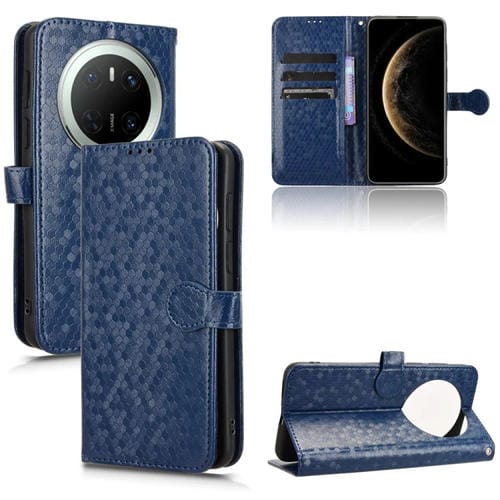 Funda de Cuero con Textura de Puntos Panal para Huawei Mate 70 (Azul)