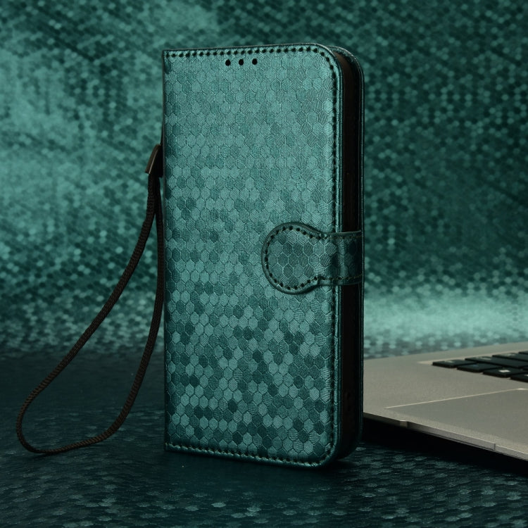 Funda de Cuero Huawei Mate 70 con Textura de Puntos Panal (Verde)