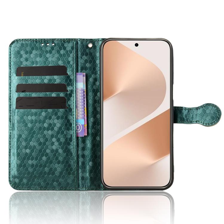 Funda de cuero con textura de panal de abeja para Huawei Pura 80 5G (verde)