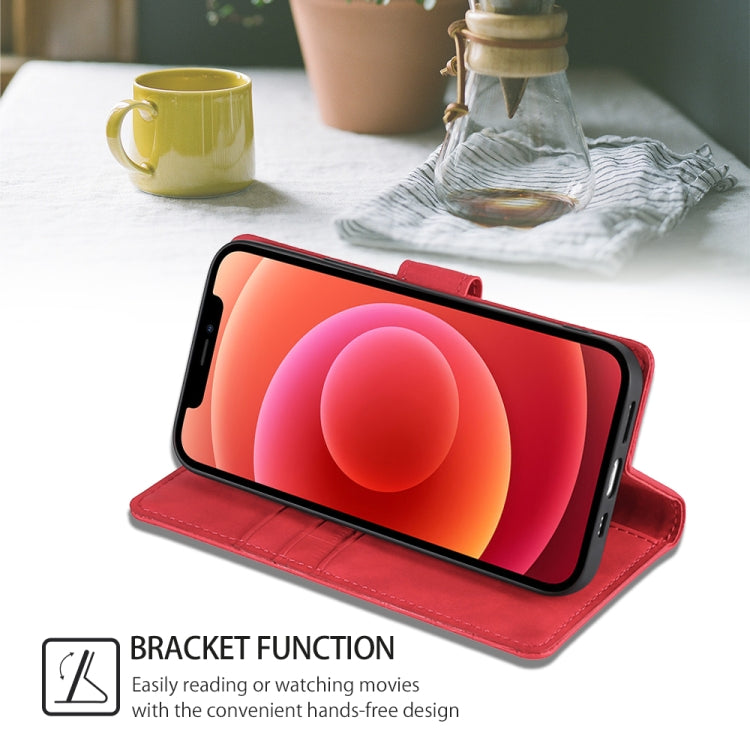 Funda de Piel con Cierre Magnético para Teléfono Itel A50 4G (Rojo) con Tacto Cocodrilo