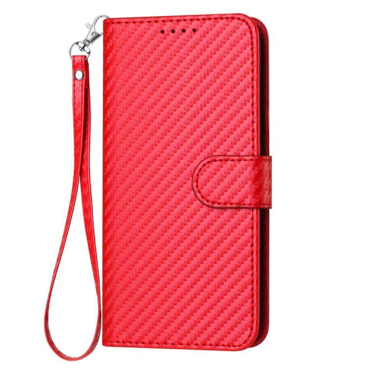 Funda de Cuero con Hebilla de Fibra de Carbono y Cordón para Infinix Hot 10T/Hot 10S Yx0070 (Rojo)