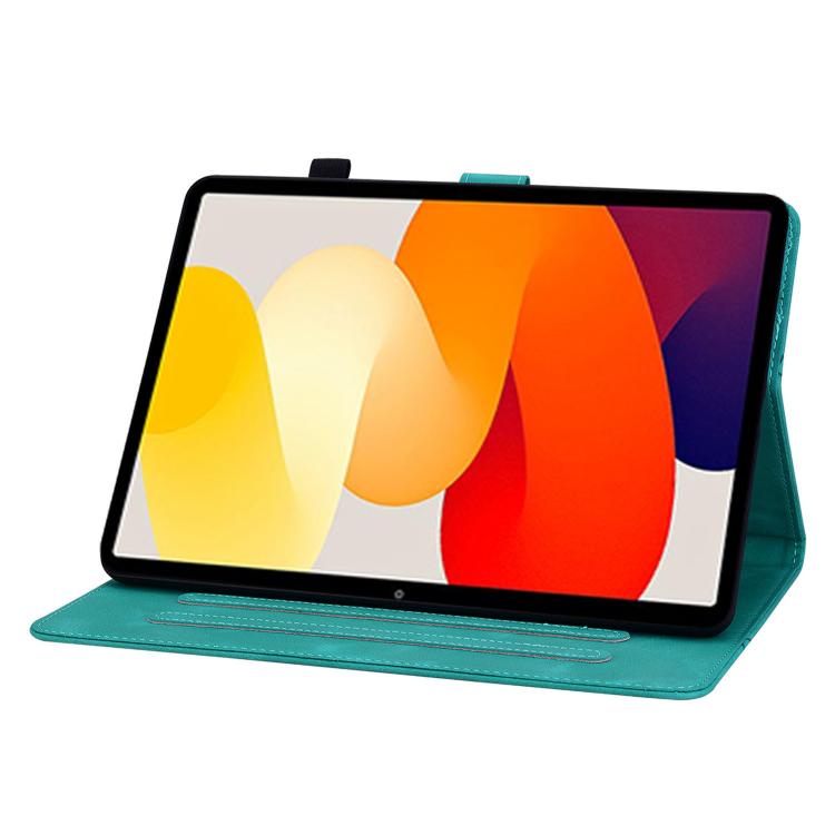 Funda de piel con relieve Lily para Redmi Pad 2 / Redmi Pad SE 11 2025 (verde)