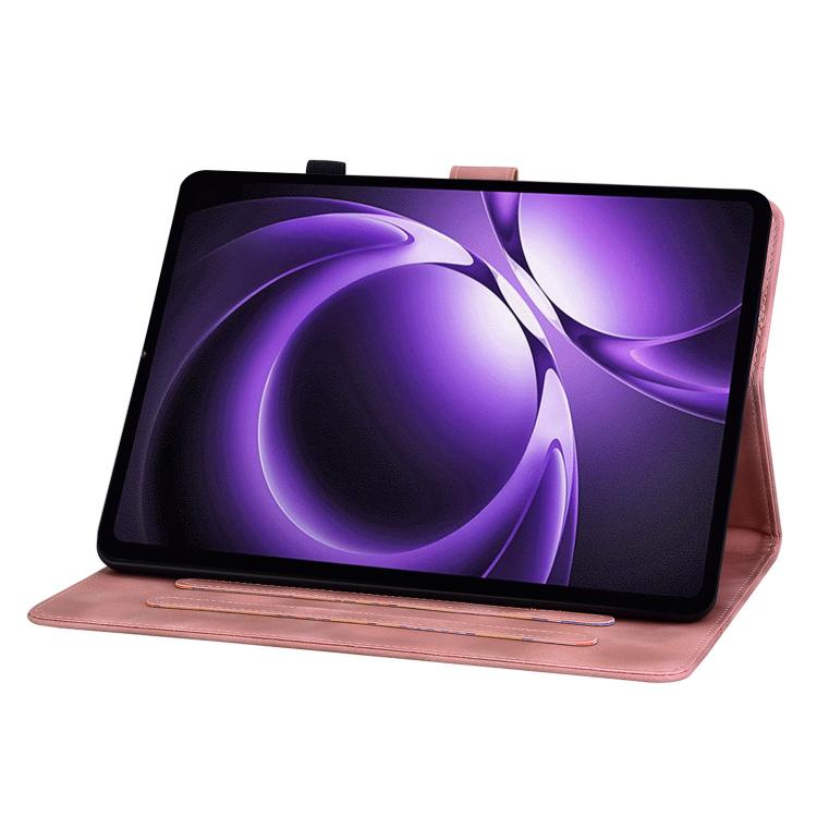 Funda de piel con relieve de lirio para Xiaomi Redmi K Pad de 8,8 pulgadas (rosa)