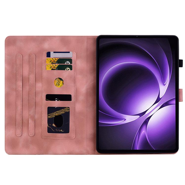 Funda de piel con relieve de lirio para Xiaomi Redmi K Pad de 8,8 pulgadas (rosa)