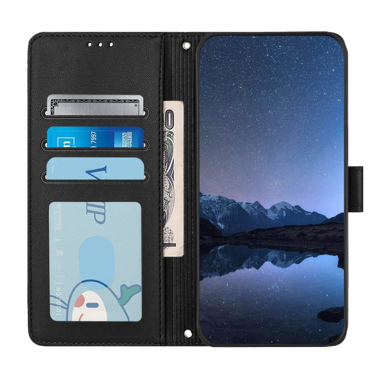 Funda Cuero Rfid Tecno Spark 30 5G con Patrón Gato y Rata con Cordón (Negro)