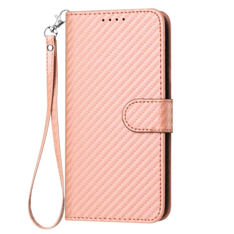 Funda de Cuero con Hebilla de Fibra de Carbono y Cordón para Huawei Nova 8 Se Yx0070 (Rosa)