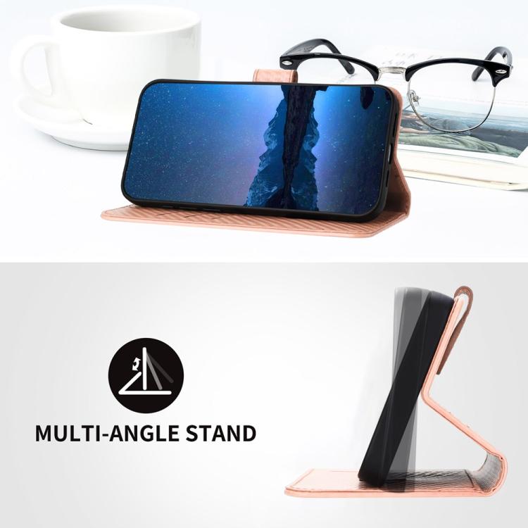 Funda de Cuero con Hebilla de Fibra de Carbono y Cordón para Huawei Nova 8 Se Yx0070 (Rosa)