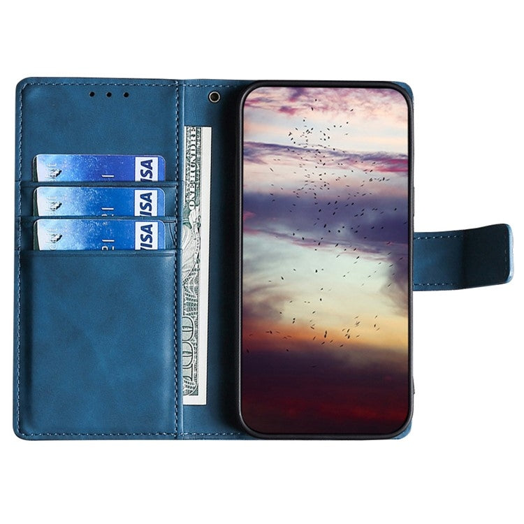 Funda de Piel Magnética para Teléfono Itel A50C 4G (Azul) con Tacto Agradable