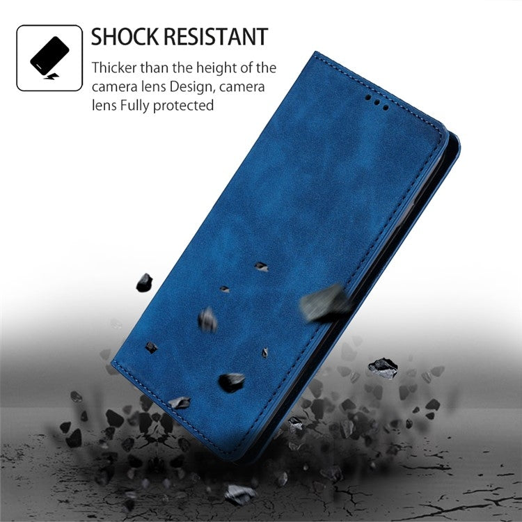 Funda de Piel Magnética para Teléfono Itel A50C 4G (Azul) con Tacto Agradable