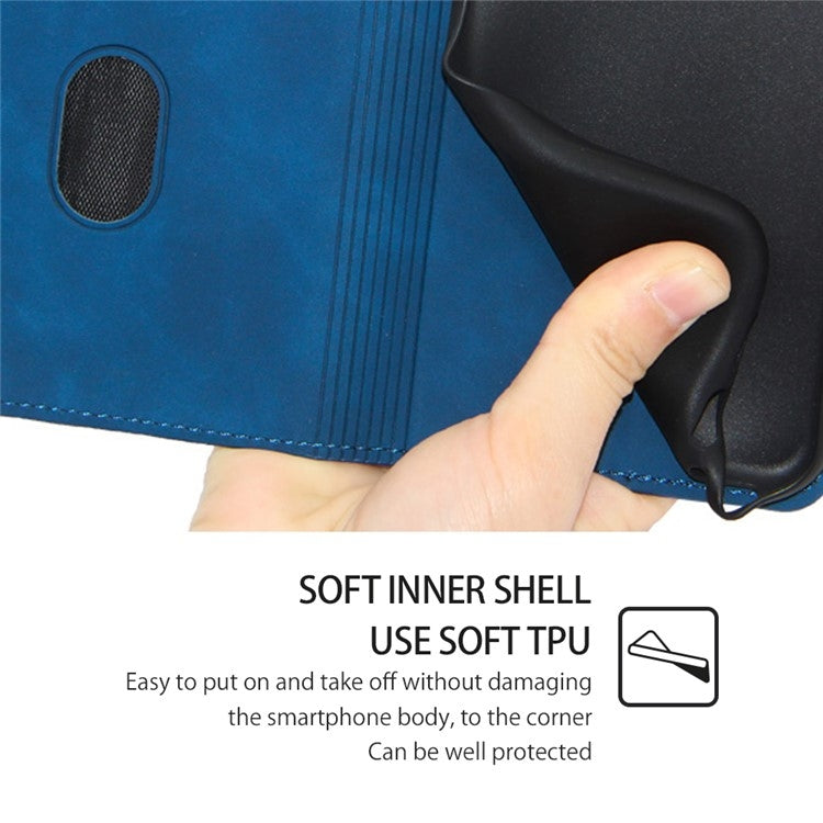 Funda de Piel Magnética para Teléfono Itel A50C 4G (Azul) con Tacto Agradable