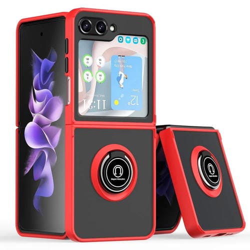 Funda de TPU + PC con anillo para Samsung Galaxy Z Flip5 Q Shadow 1 Series (roja)