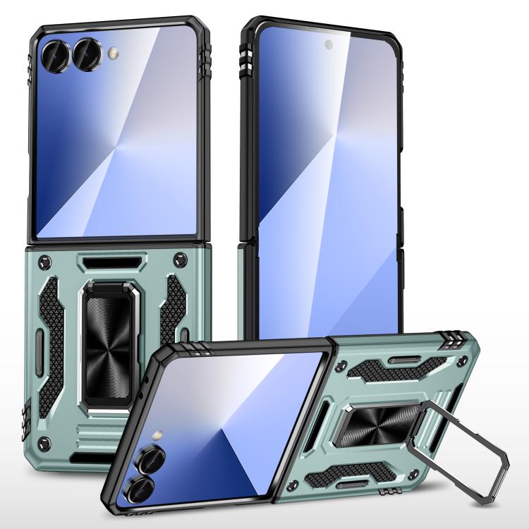 Funda protectora de PC y TPU para Samsung Galaxy Z Flip7 5G (verde alpino)
