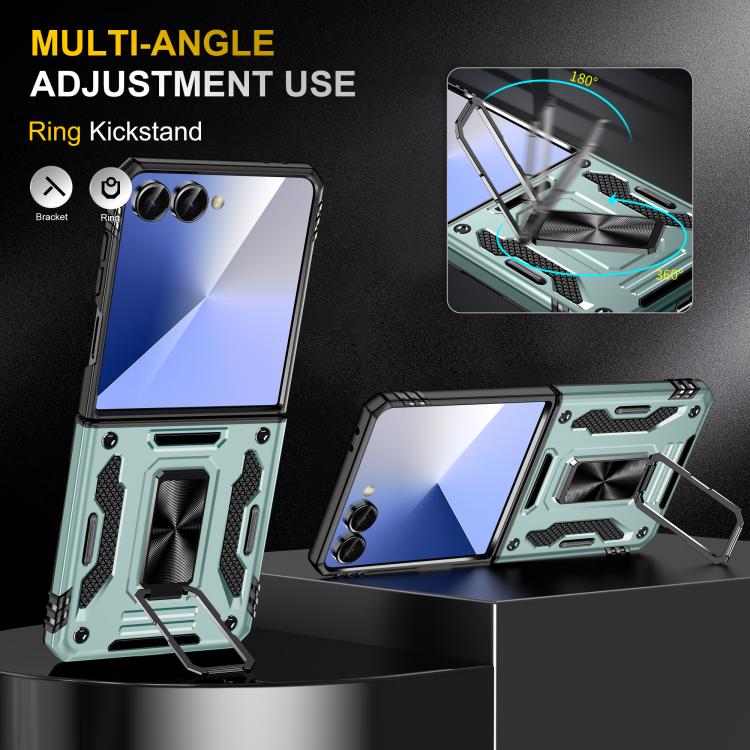 Funda protectora de PC y TPU para Samsung Galaxy Z Flip7 5G (verde alpino)