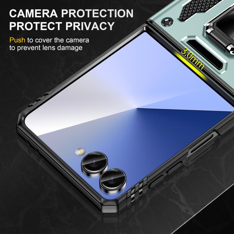Funda protectora de PC y TPU para Samsung Galaxy Z Flip7 5G (verde alpino)