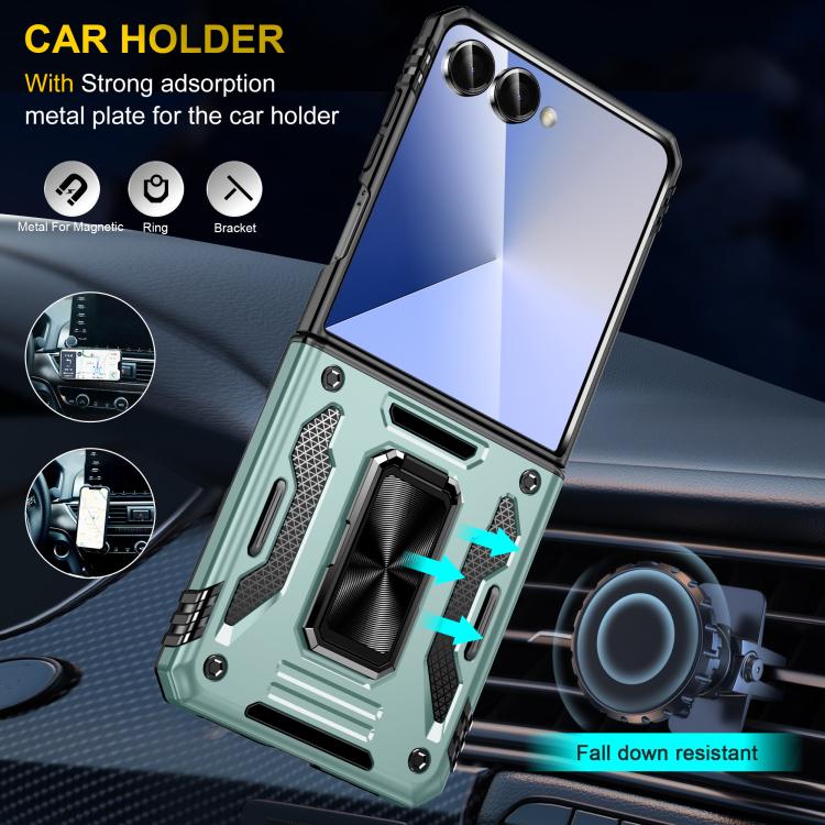Funda protectora de PC y TPU para Samsung Galaxy Z Flip7 5G (verde alpino)