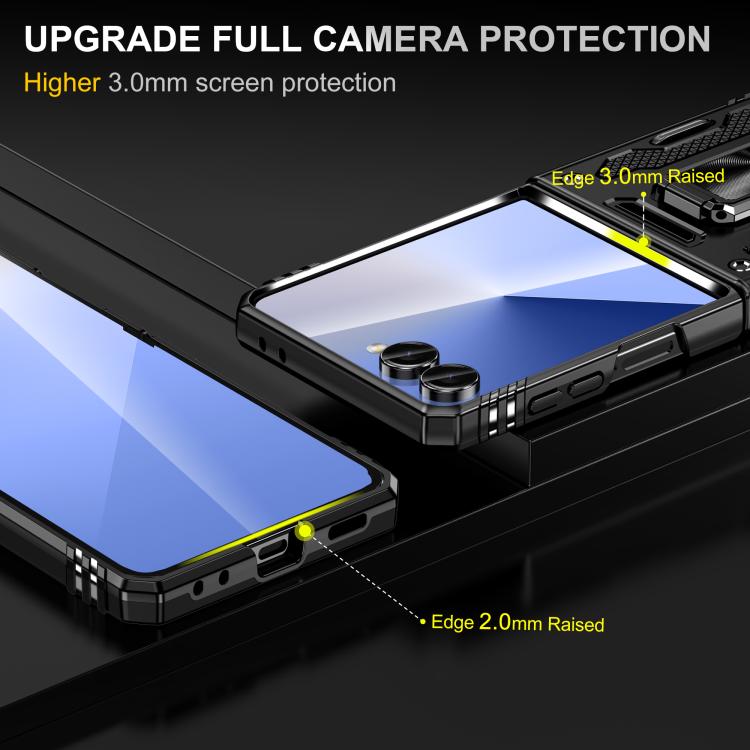 Funda protectora de PC y TPU para Samsung Galaxy Z Flip7 5G (negro)