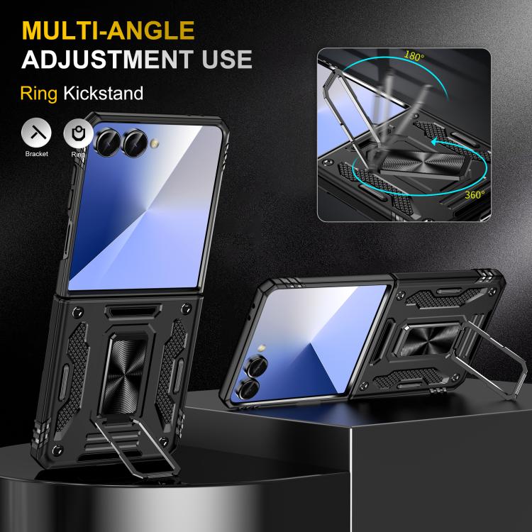 Funda protectora de PC y TPU para Samsung Galaxy Z Flip7 5G (negro)