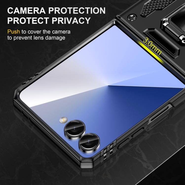 Funda protectora de PC y TPU para Samsung Galaxy Z Flip7 5G (negro)