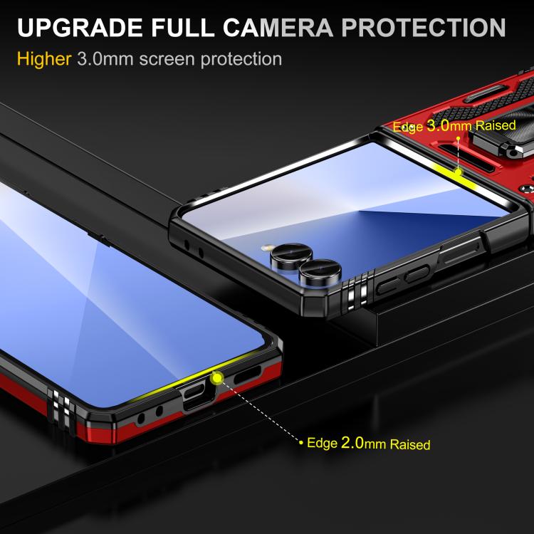 Funda protectora de PC y TPU para Samsung Galaxy Z Flip7 5G (roja)