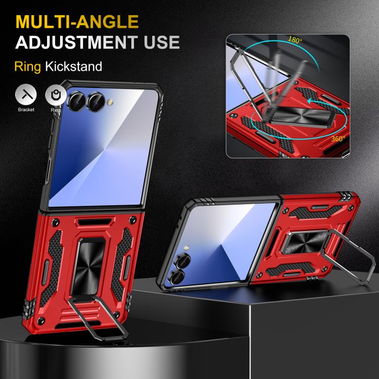 Funda protectora de PC y TPU para Samsung Galaxy Z Flip7 5G (roja)