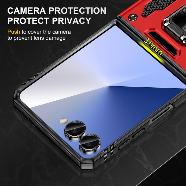Funda protectora de PC y TPU para Samsung Galaxy Z Flip7 5G (roja)