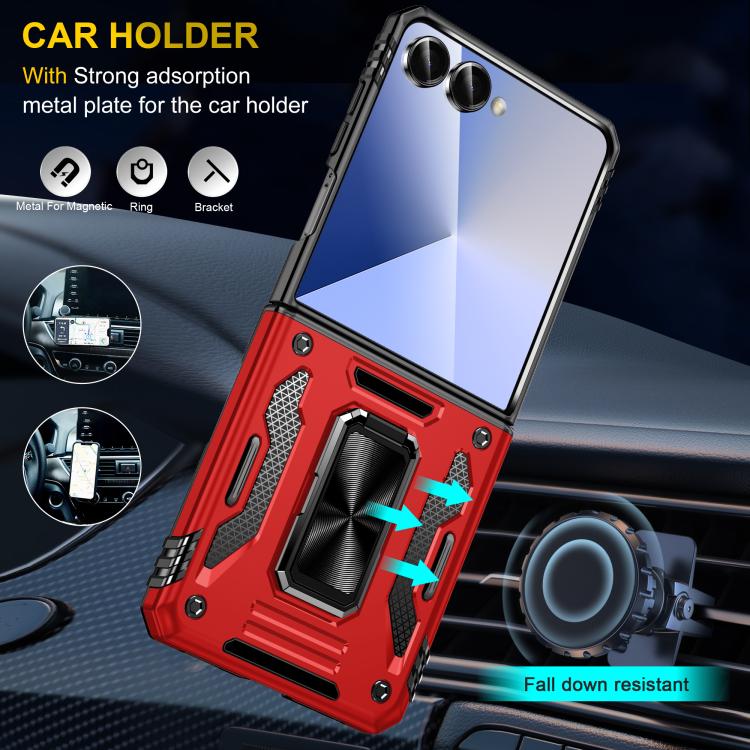 Funda protectora de PC y TPU para Samsung Galaxy Z Flip7 5G (roja)