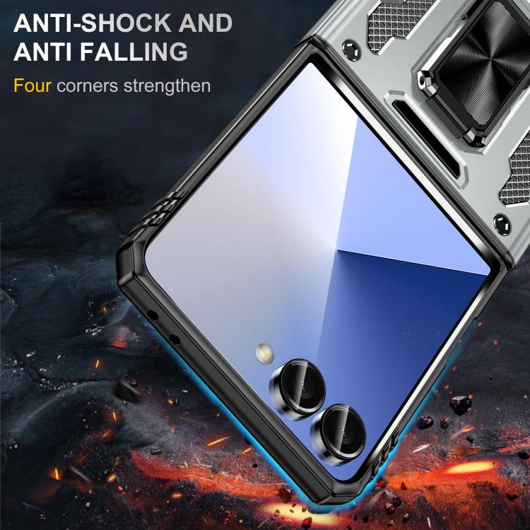 Funda protectora de PC y TPU para Samsung Galaxy Z Flip7 5G (gris)