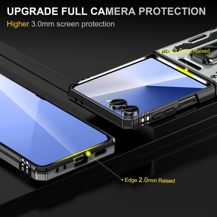 Funda protectora de PC y TPU para Samsung Galaxy Z Flip7 5G (gris)