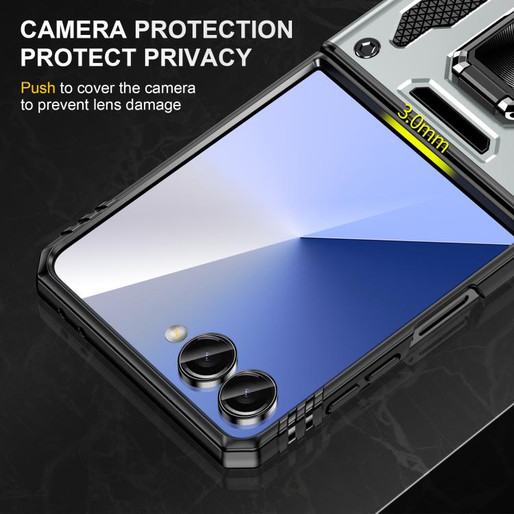 Funda protectora de PC y TPU para Samsung Galaxy Z Flip7 5G (gris)