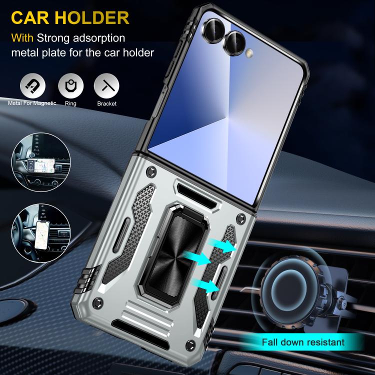 Funda protectora de PC y TPU para Samsung Galaxy Z Flip7 5G (gris)