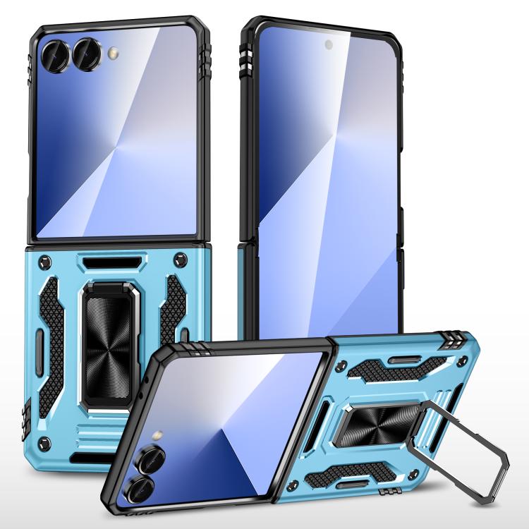Funda protectora de PC y TPU para Samsung Galaxy Z Flip7 5G (azul claro)