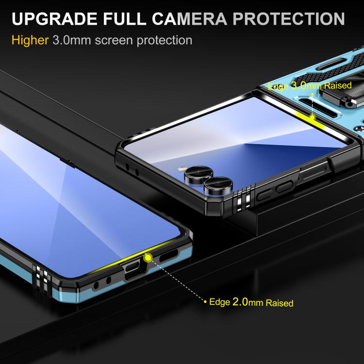 Funda protectora de PC y TPU para Samsung Galaxy Z Flip7 5G (azul claro)