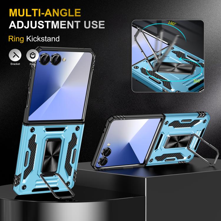 Funda protectora de PC y TPU para Samsung Galaxy Z Flip7 5G (azul claro)