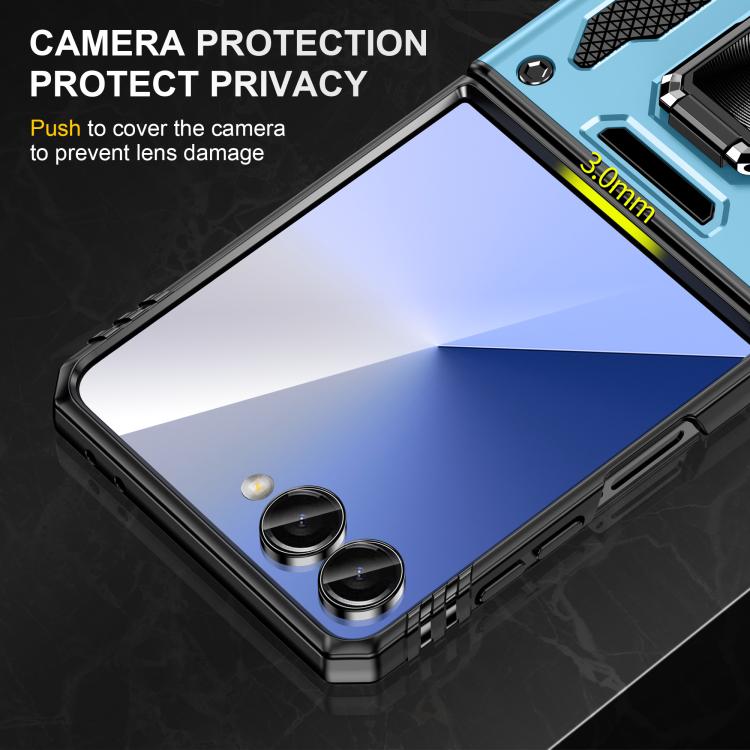 Funda protectora de PC y TPU para Samsung Galaxy Z Flip7 5G (azul claro)