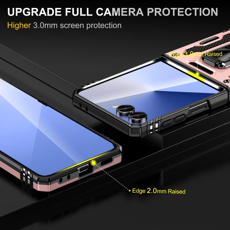 Funda protectora de PC y TPU para Samsung Galaxy Z Flip7 5G (oro rosa)