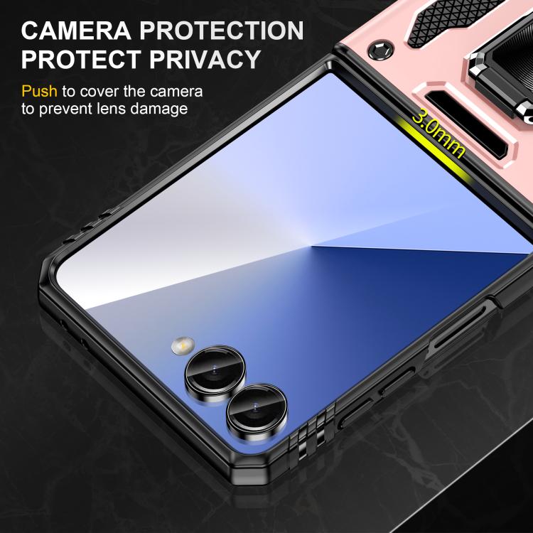 Funda protectora de PC y TPU para Samsung Galaxy Z Flip7 5G (oro rosa)