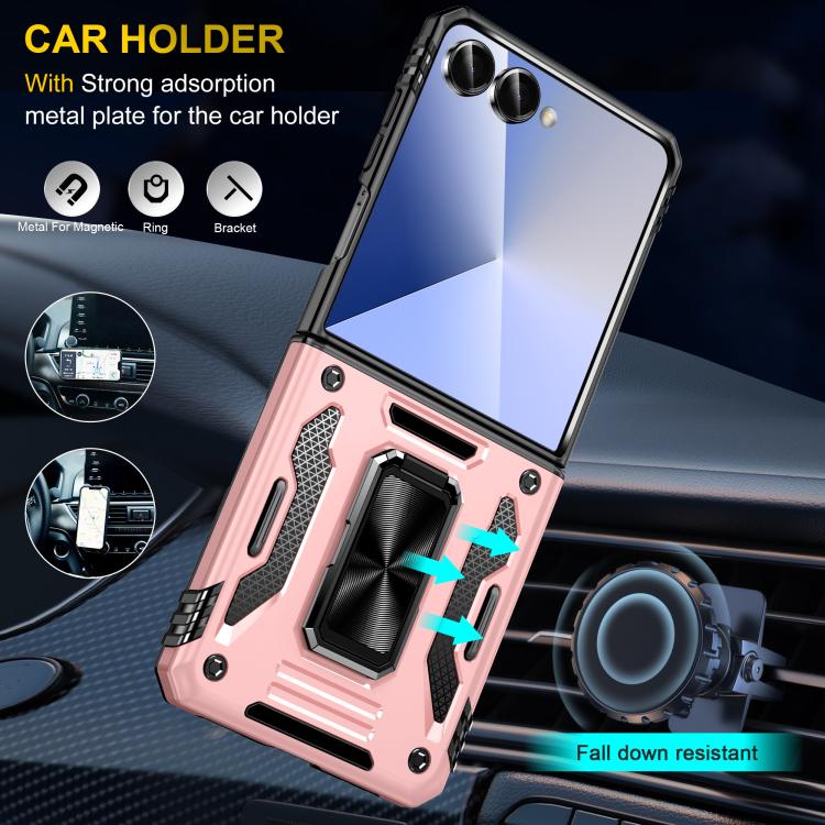 Funda protectora de PC y TPU para Samsung Galaxy Z Flip7 5G (oro rosa)
