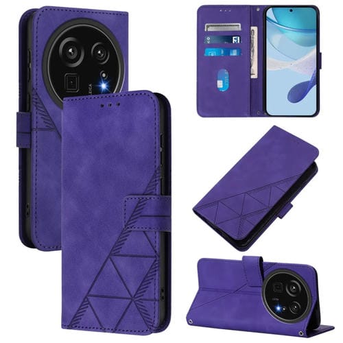 Funda de Cuero para Sharp Aquos R9 Pro/Sh-54E con Tapa y Relieve 3D (Morado)
