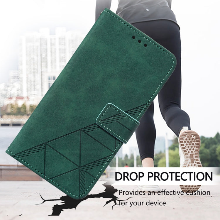 Funda de Cuero con Tapa y Relieve 3D para Sharp Aquos Sense9 (Verde)