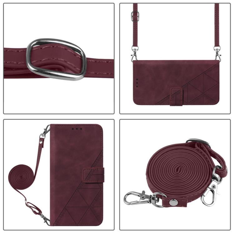 Funda de Cuero con Relieve 3D Sharp Basio Active3 (Rojo Vino)
