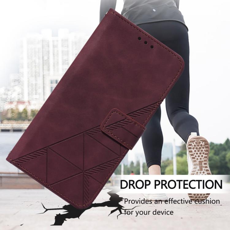 Funda de Cuero con Relieve 3D Sharp Basio Active3 (Rojo Vino)