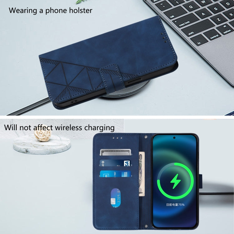 Funda de Cuero con Tapa y Relieve 3D Nxtpaper para Teléfono TCL 50 Pro (Azul)