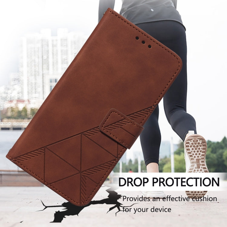 Funda de Cuero con Tapa y Relieve 3D Nxtpaper para Teléfono TCL 50 Pro (Marrón)