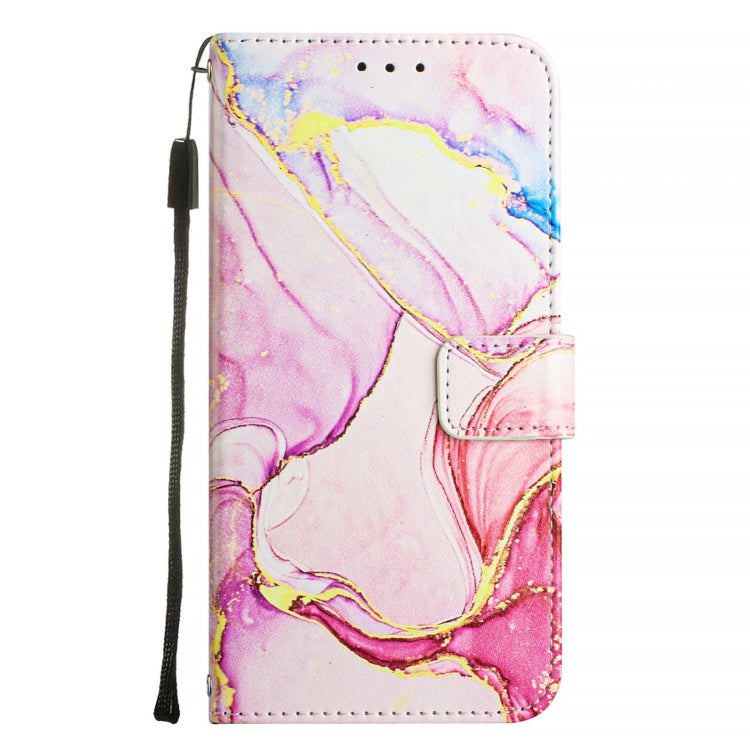 Funda de Cuero con Tapa para TCL 50 Pro Nxtpaper Pt003 Diseño Mármol (Oro Rosa)