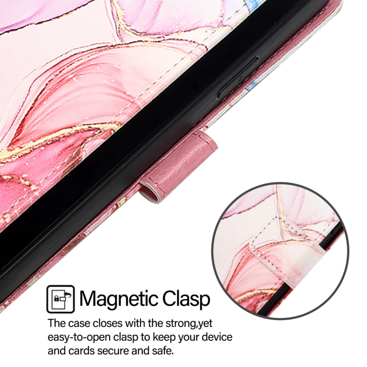 Funda de Cuero con Tapa para TCL 50 Pro Nxtpaper Pt003 Diseño Mármol (Oro Rosa)