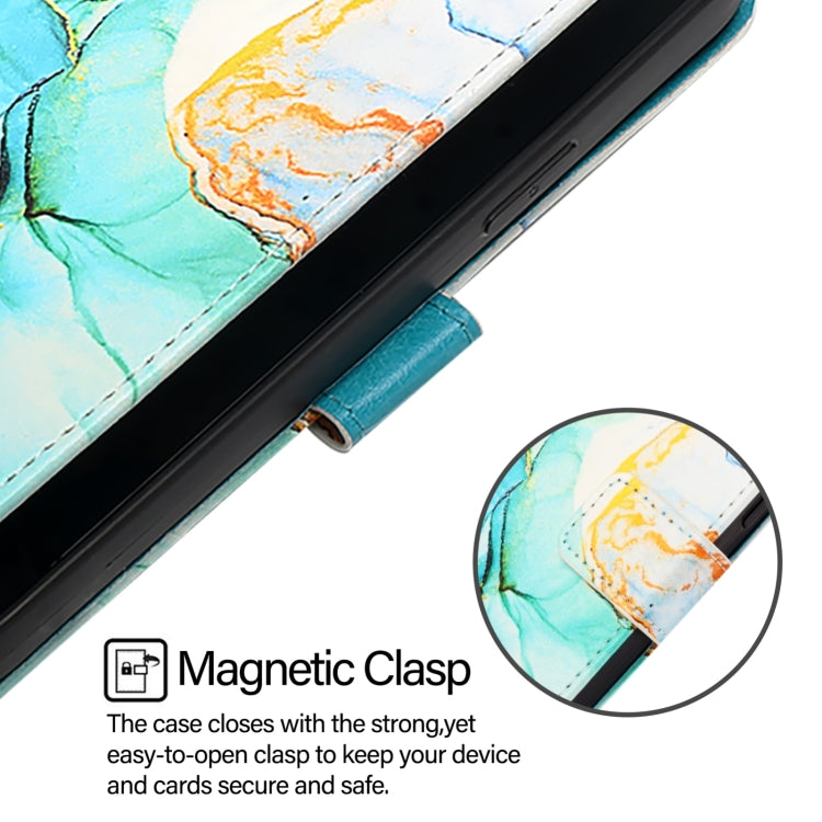 Funda de Cuero con Tapa para Teléfono TCL 50 Pro Nxtpaper Pt003 Diseño Mármol (Verde)